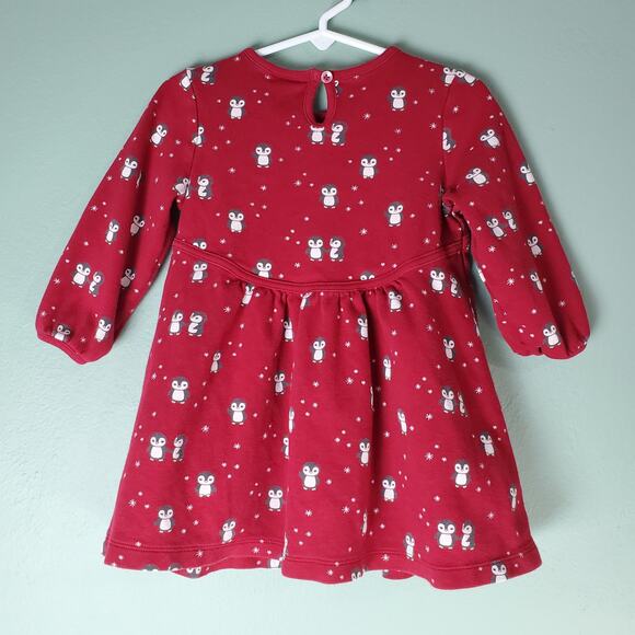 Gymboree Penguin Chalet Toddler Girls Red Penguin Knit Long Sleeve Dress Size 2T - Picture 2 of 6
